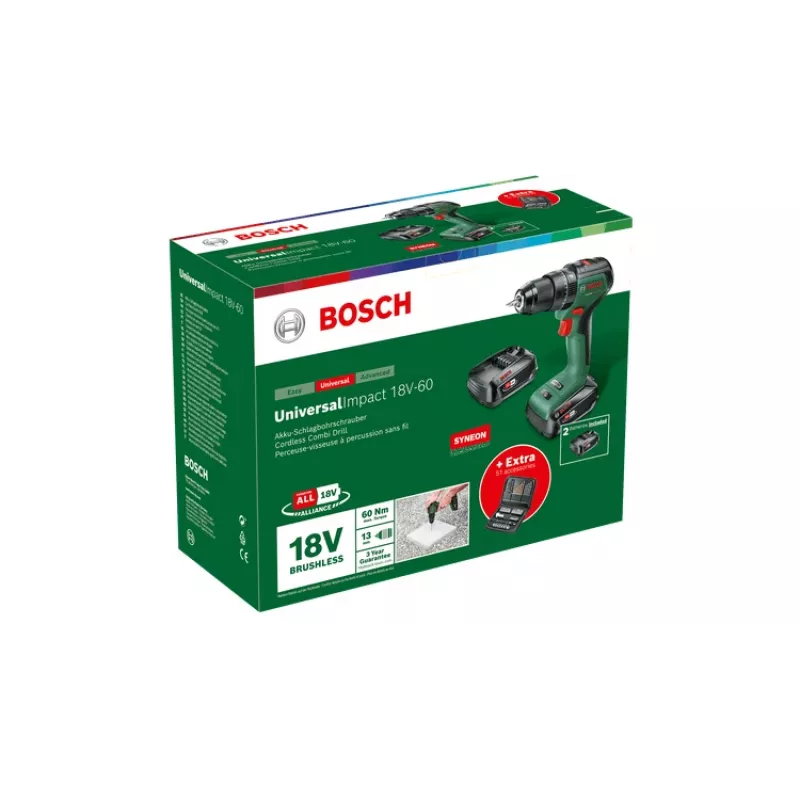 Bosch 0 603 9D7 106 vŕtačka 1900 ot/min bez kľúča 1,3 kg čierna, zelená