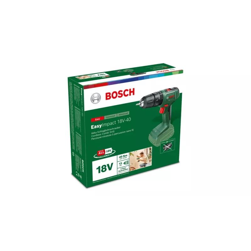 Bosch EasyImpact 18V 40 1630 RPM bez kľúča 1,4 kg zelená