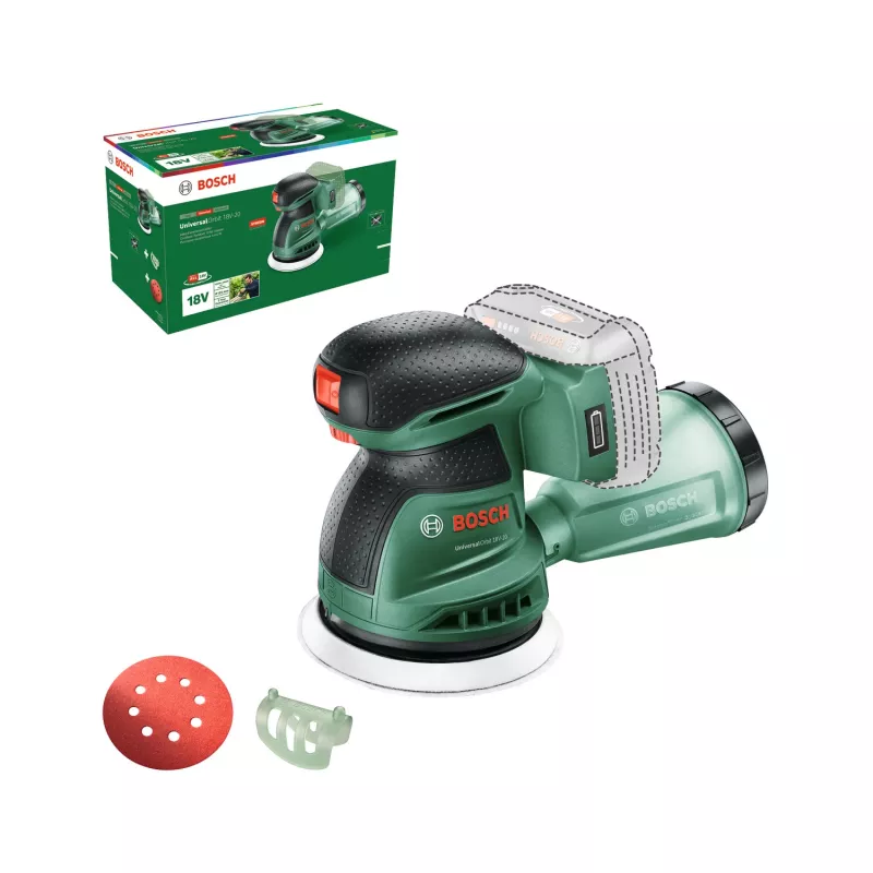 Bosch UniversalOrbit 18V-20 (BareTool), excentrická brúska, orbitálna, zelená, Nemecko, akumulátor, 18 V