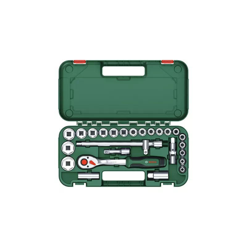 Bosch 1600A02Z9F sada račne a nástrčných kľúčov 1/2 in, 25 ks, zelená