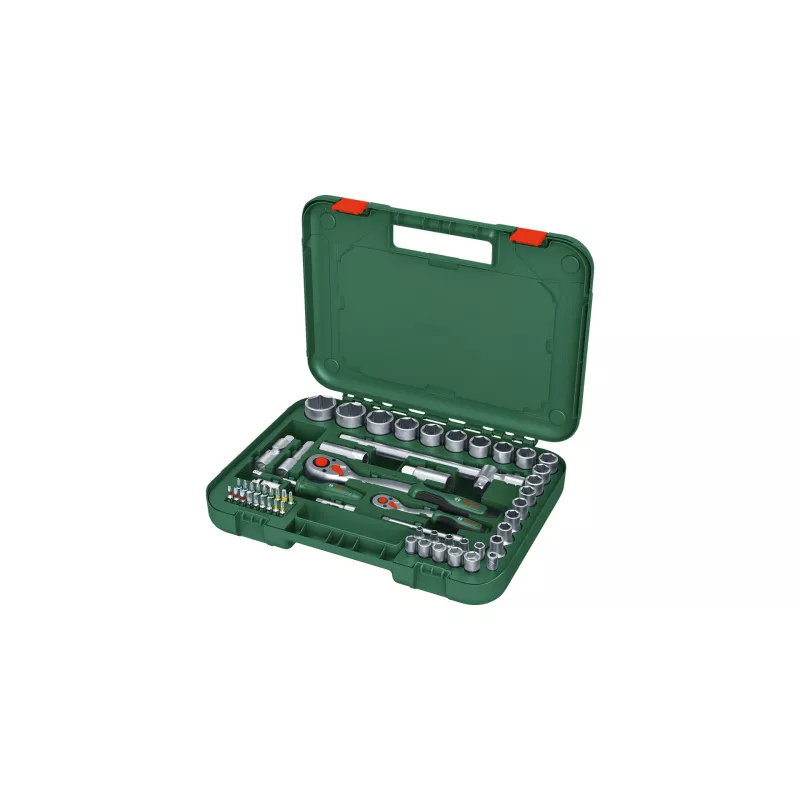 Bosch 1600A02Z9G 1/2 + 1/4 sada račne a nástrčných kľúčov, 56 ks, zelená