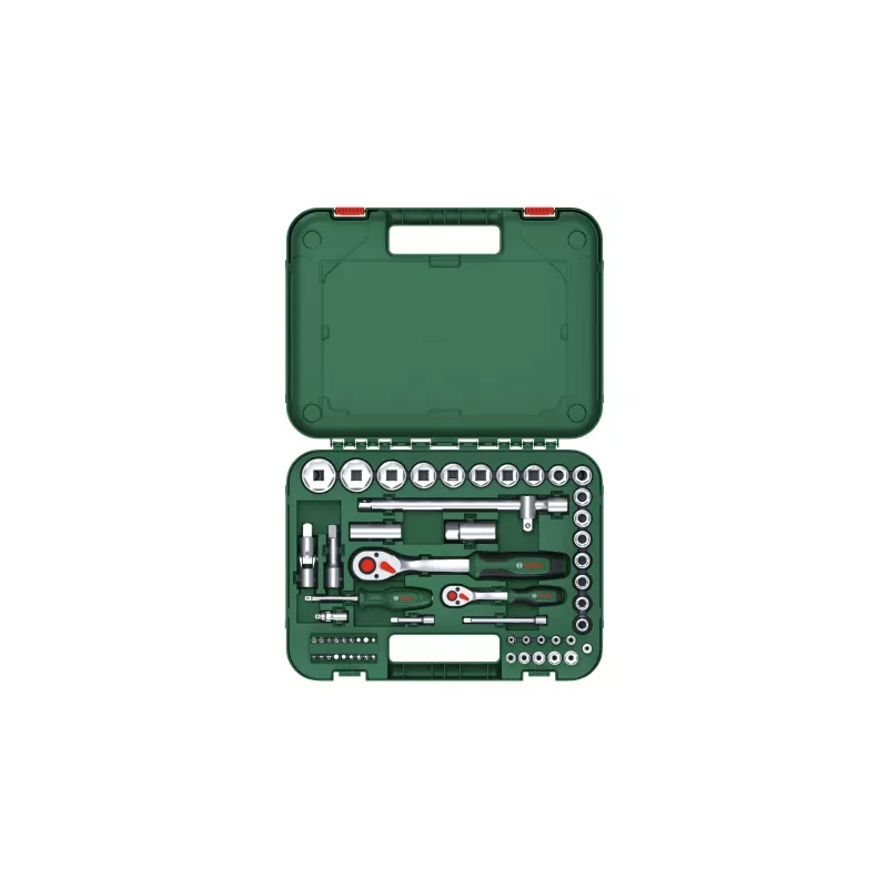 Bosch 1600A02Z9G 1/2 + 1/4 sada račne a nástrčných kľúčov, 56 ks, zelená