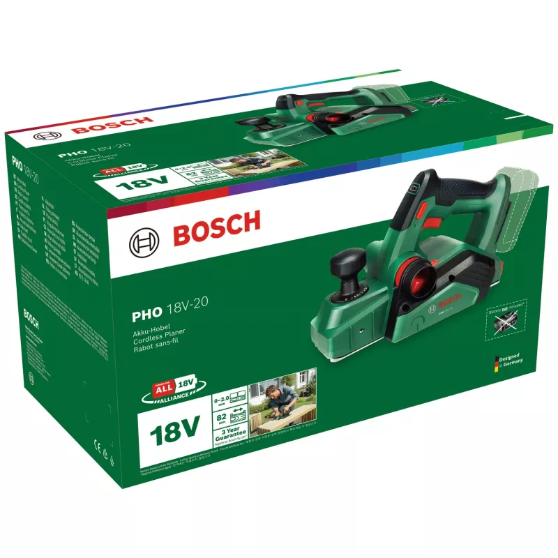 Bosch PHO 18V-20 (Bare tool, Carton), zelená, 2 mm, batéria, 18 V, 171 mm, 291 mm