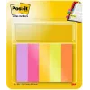 Post-it® samolepiace značkovače, obdĺžnik, zelená/oranžová/ružová/fialová/žltá, 50 listov, samolepiace