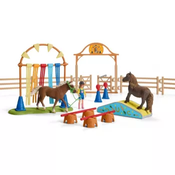 schleich agility tréning s poníkom, agility, zvieratá z farmy/hračka z farmy, 3 roky, viacfarebné, plast
