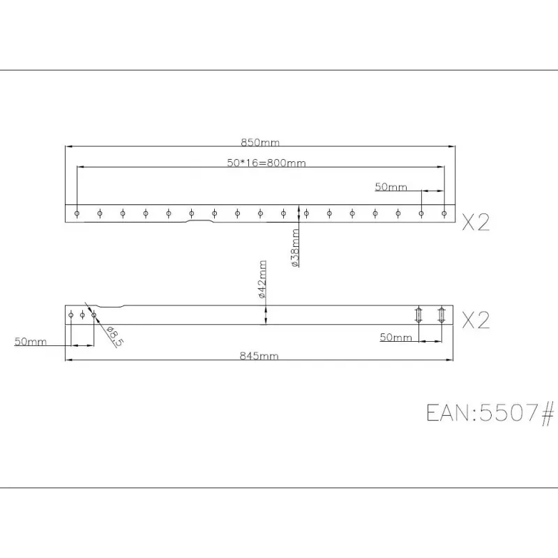 Multibrackets M predlžovacia tyč stropný držiak čierny 3000mm