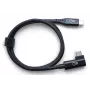 Ochno USB-C na USB-C zalomený kábel, 0,7 m, čierny
