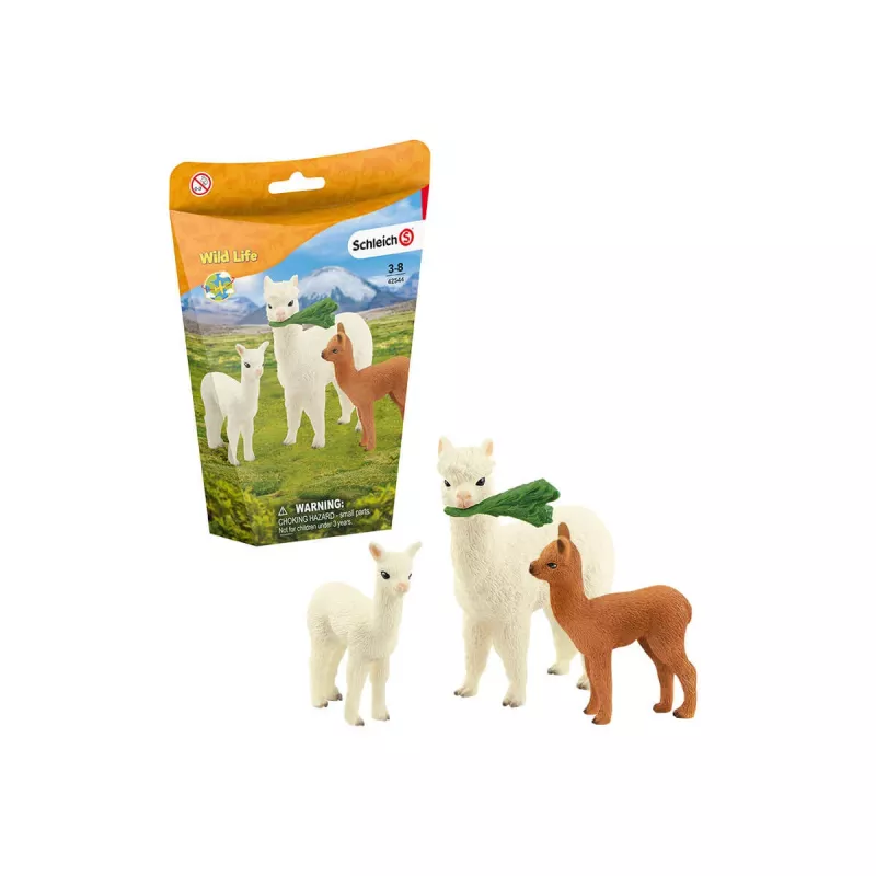 schleich WILD LIFE sada alpaka, 3 rok(y), Wild Life, hnedá, zelená, biela, 3 ks