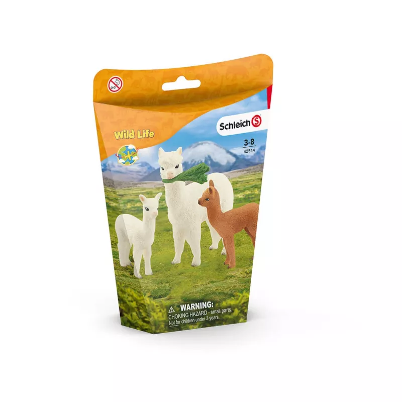 schleich WILD LIFE sada alpaka, 3 rok(y), Wild Life, hnedá, zelená, biela, 3 ks
