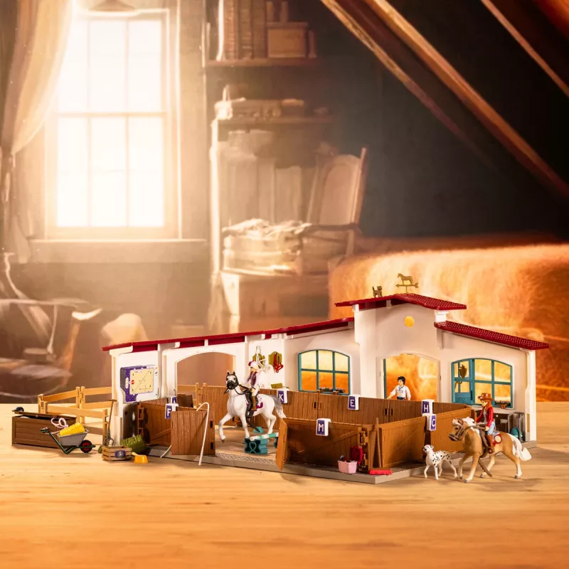 schleich jazdecká hala Peppertree, akčné/dobrodružné, jazdecký turnaj, kone, 5 rok(y), viacfarebné, plast
