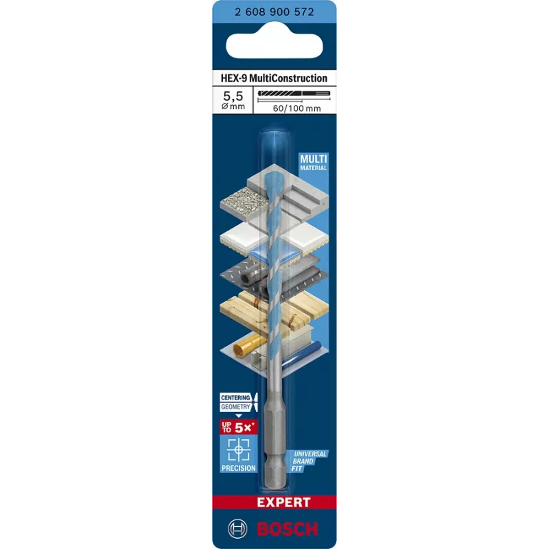 MultiConstruction vrták Bosch EXPERT HEX‑92608900572 5,5 mm priemer, 60 mm dĺžka