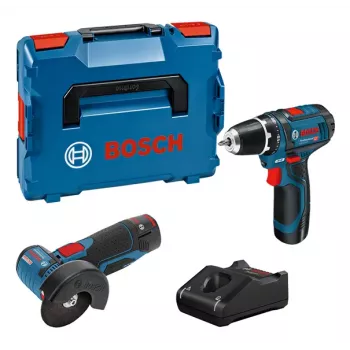 Bosch GSR 12V-15 + GWS 12V-76 + 2 batérie 2 Ah + GAL 12V-40 (L) Professional sada akumulátorového náradia