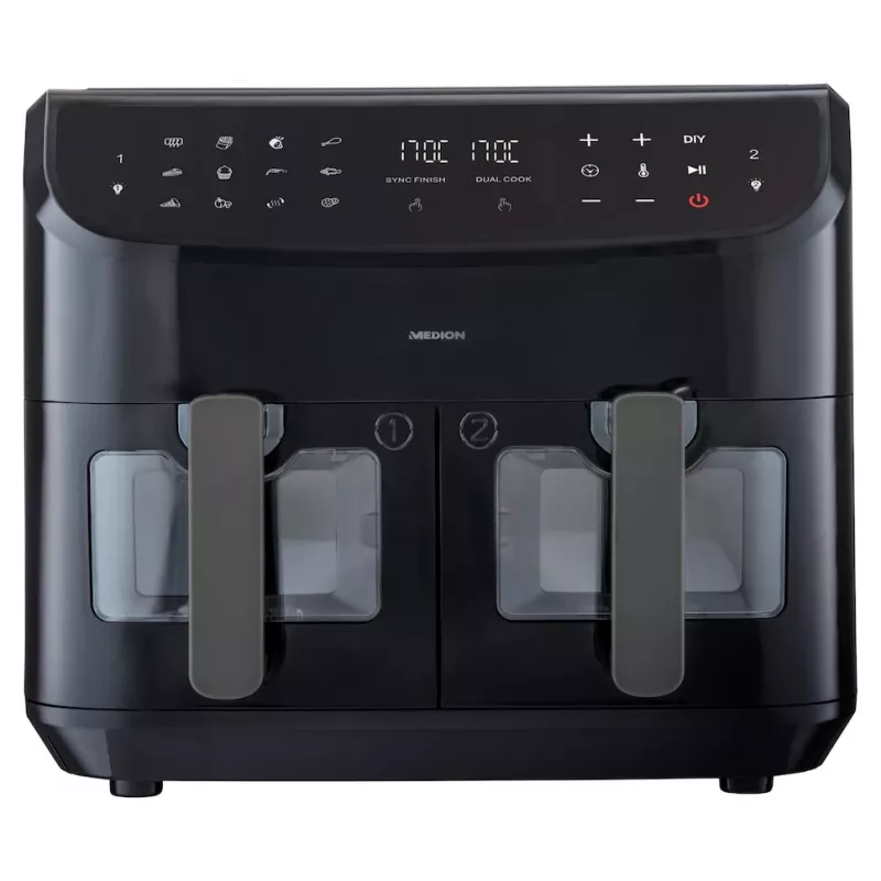 MEDION LIFE P20 Double 8,7 L 2600 W teplovzdušná fritéza čierna