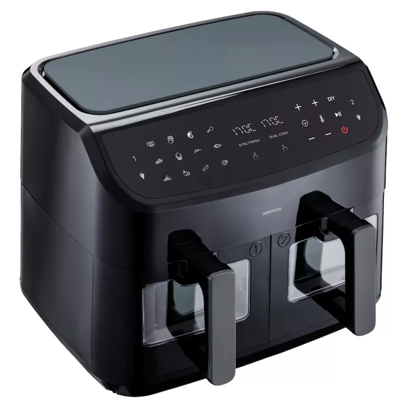 MEDION LIFE P20 Double 8,7 L 2600 W teplovzdušná fritéza čierna