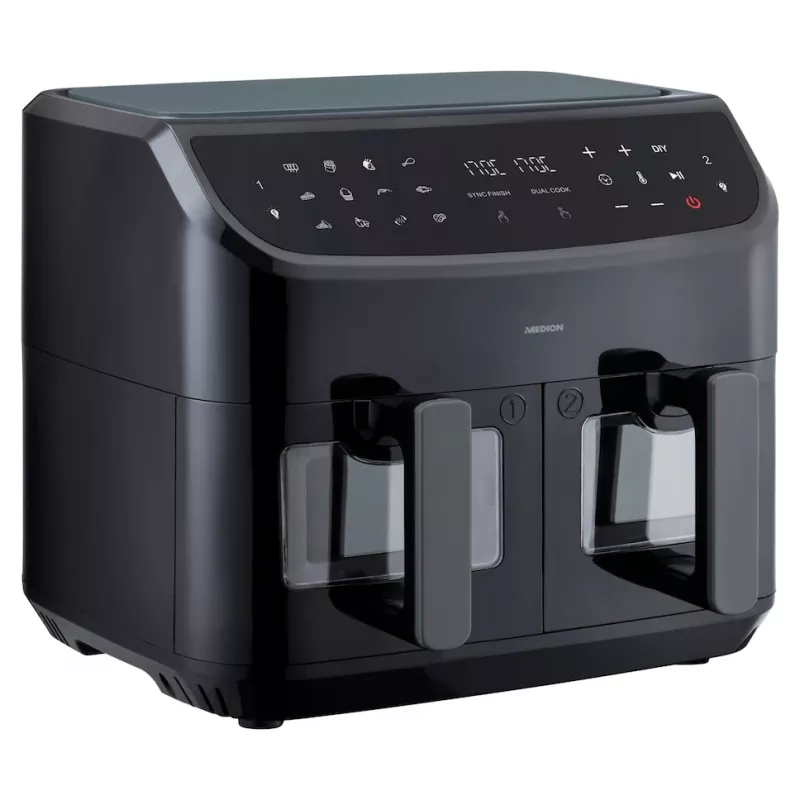 MEDION LIFE P20 Double 8,7 L 2600 W teplovzdušná fritéza čierna