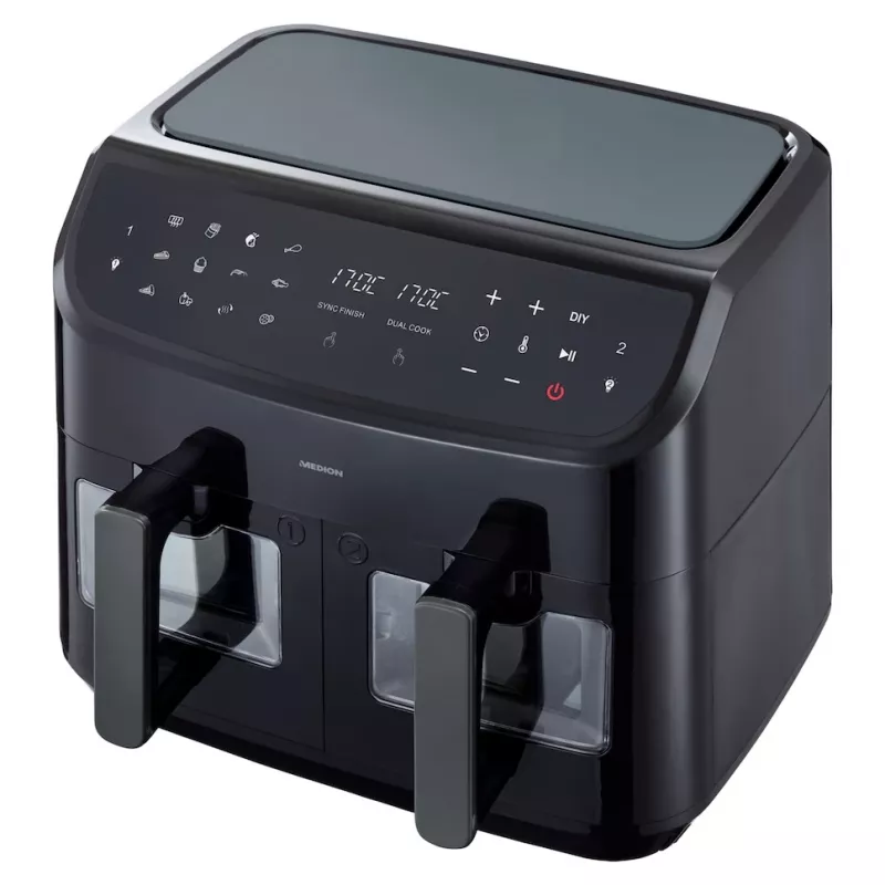 MEDION LIFE P20 Double 8,7 L 2600 W teplovzdušná fritéza čierna