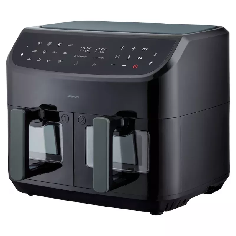 MEDION LIFE P20 Double 8,7 L 2600 W teplovzdušná fritéza čierna