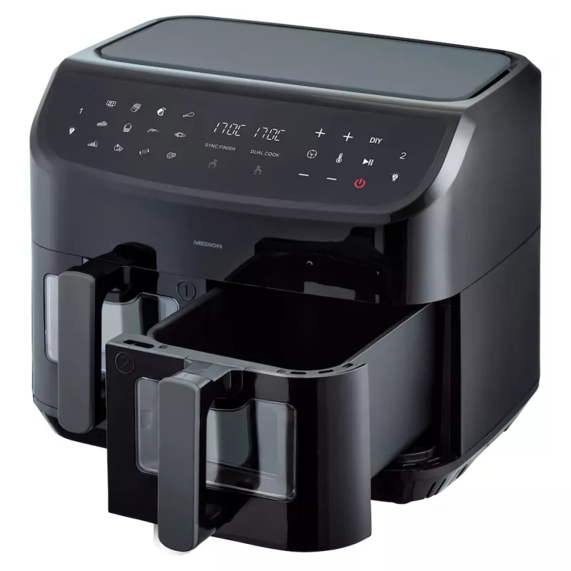 MEDION LIFE P20 Double 8,7 L 2600 W teplovzdušná fritéza čierna