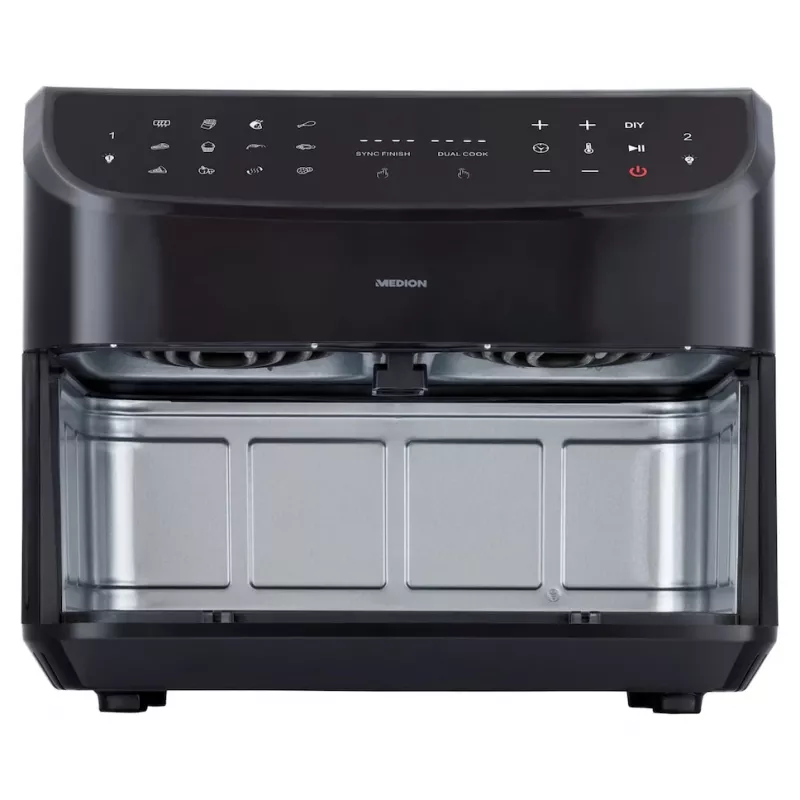 MEDION LIFE P20 Double 8,7 L 2600 W teplovzdušná fritéza čierna