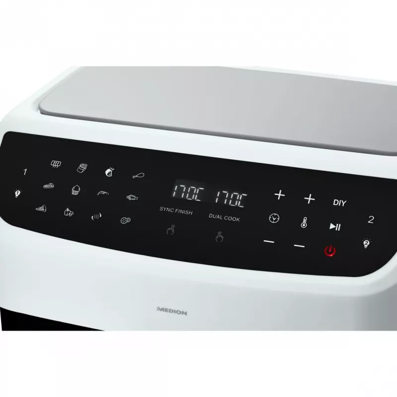 MEDION LIFE P20 Double 8.7 L 2600 W teplovzdušná fritéza biela