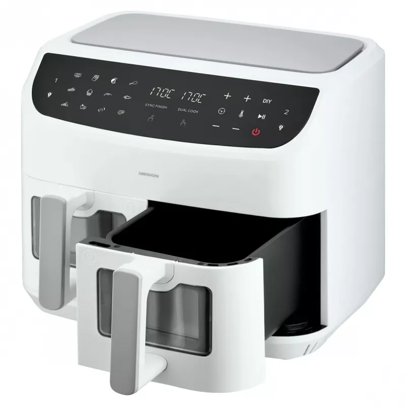 MEDION LIFE P20 Double 8.7 L 2600 W teplovzdušná fritéza biela