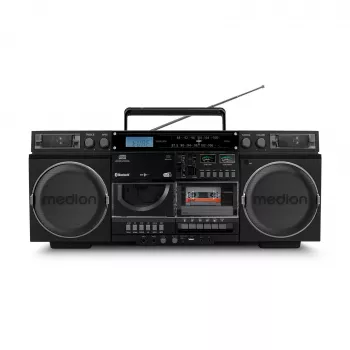 Hudobný systém MEDION LIFE P66538 — 20 W, 2-pásmový reproduktor, DAB+/FM/PLL, Bluetooth, LCD displej, čierny