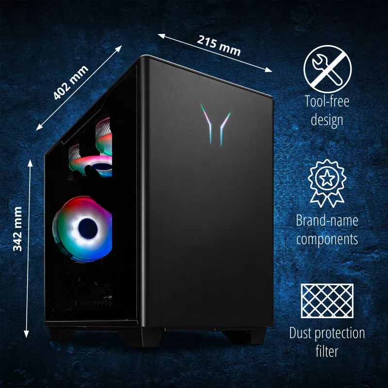 ERAZER Bandit P20 MD35462 Intel Core Ultra 7 265F 32 GB DDR5-SDRAM 1 TB SSD NVIDIA GeForce RTX 5070 Windows 11 Tower PC čierna