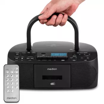 Osobné rádio MEDION 50079328 — DAB+/UKW/PLL tuner, 6W RMS, LCD, Bluetooth 10m, 3,5-mm konektor