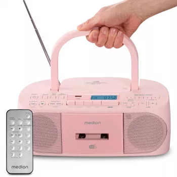 Osobné rádio MEDION 50079336 — DAB+ FM PLL tuner, LCD displej, Bluetooth 10 m, 6 W RMS, 3,5-mm výstup