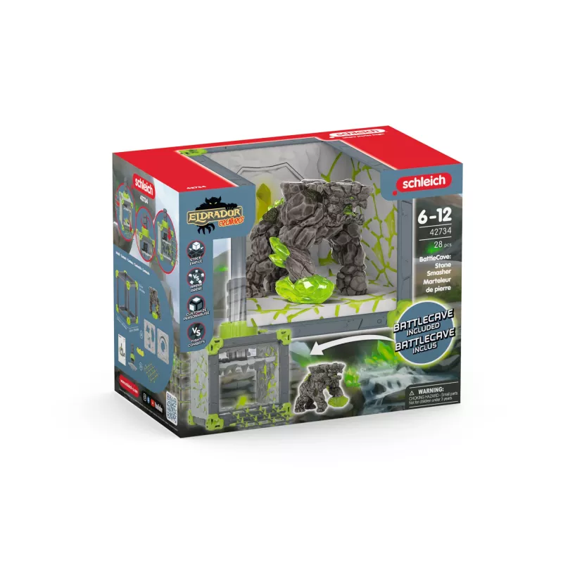schleich ELDRADOR CREATURES BattleCave Steinbrecher, akčné/dobrodružné, monštrá a draky, kamenný svet, 7 rokov, zelená, sivá