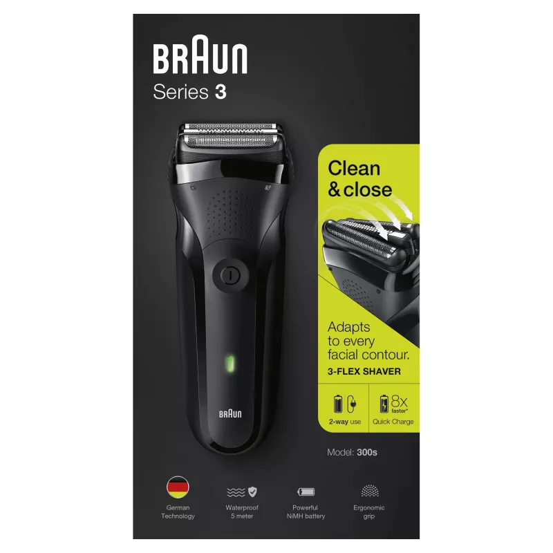 Braun Series 3 300s fóliový holiaci strojček zastrihávač čierny