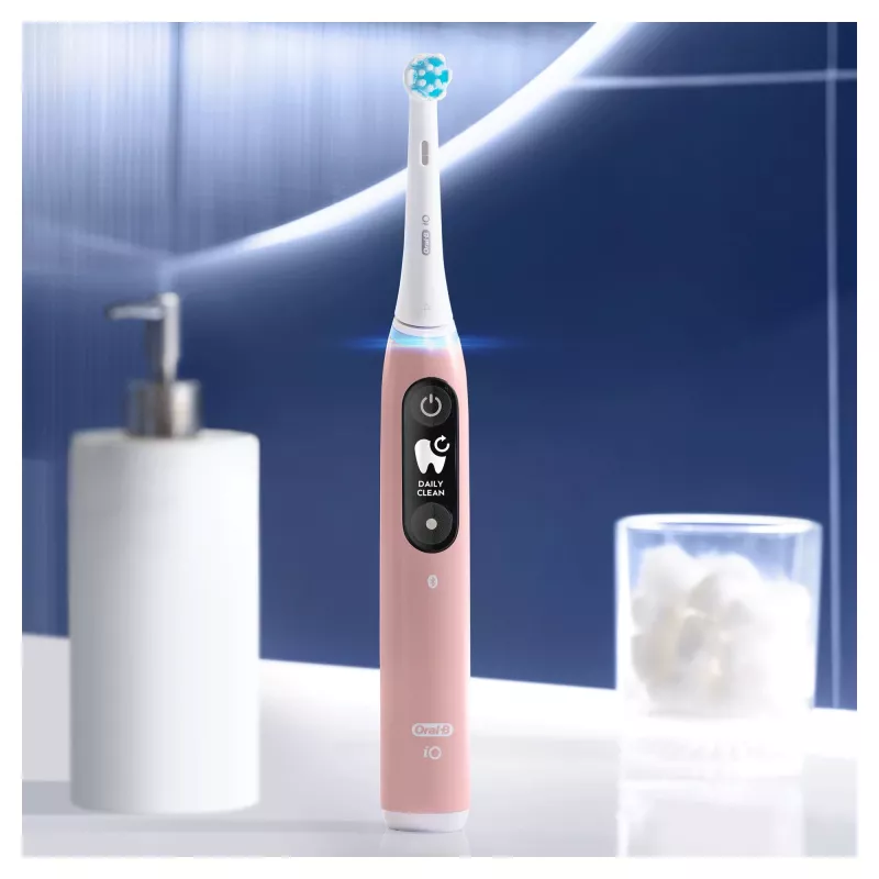 Oral-B iO 6S vibračná zubná kefka pre dospelých ružová, biela