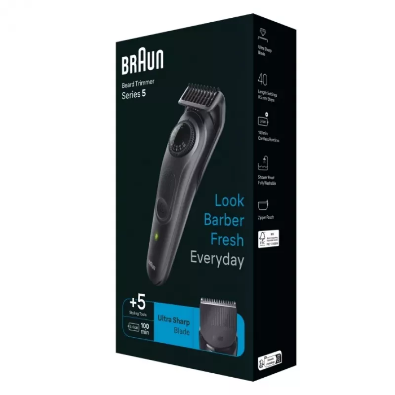 Braun BeardTrimmer 5 BT5420 zastrihávač brady akumulátor 40 2 cm čierna