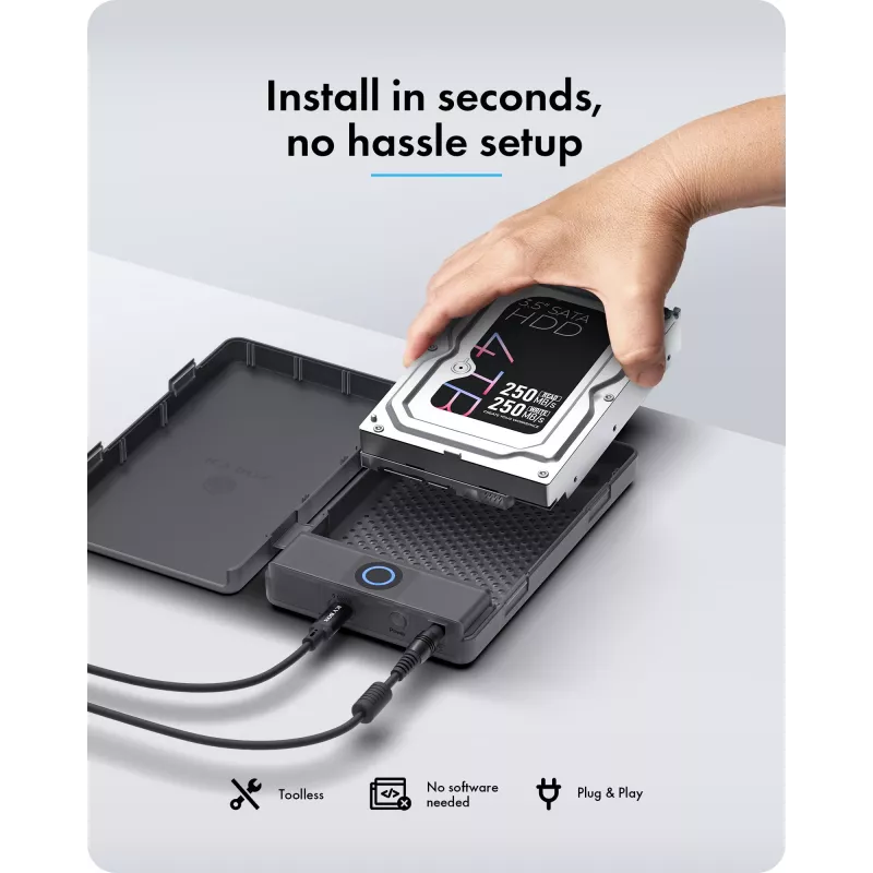 ICY BOX Spade Base 388 puzdro pre 2,5 palca/3,5 palca SATA SSD/HDD