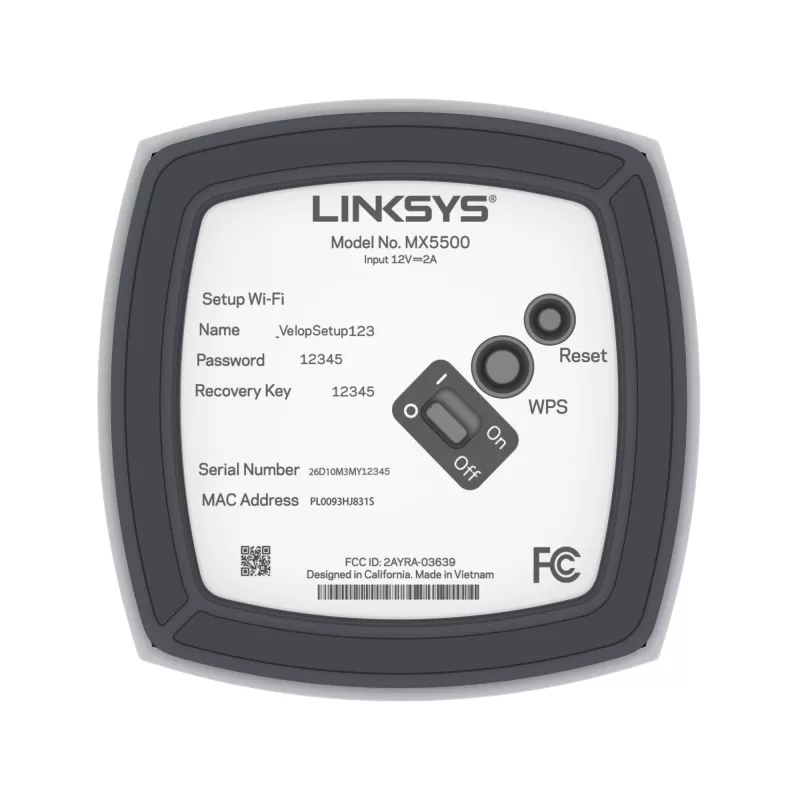 Linksys AX5400 Whole Home Mesh WiFi 6 dvojpásmový systém, balenie 2 ks