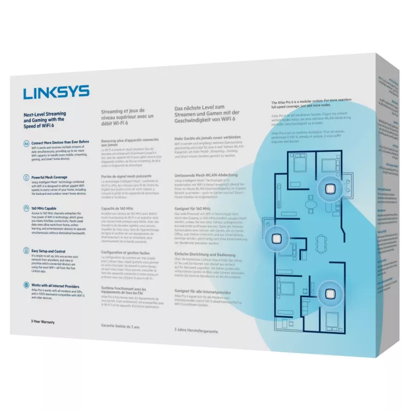 Linksys AX5400 Whole Home Mesh WiFi 6 dvojpásmový systém, balenie 2 ks