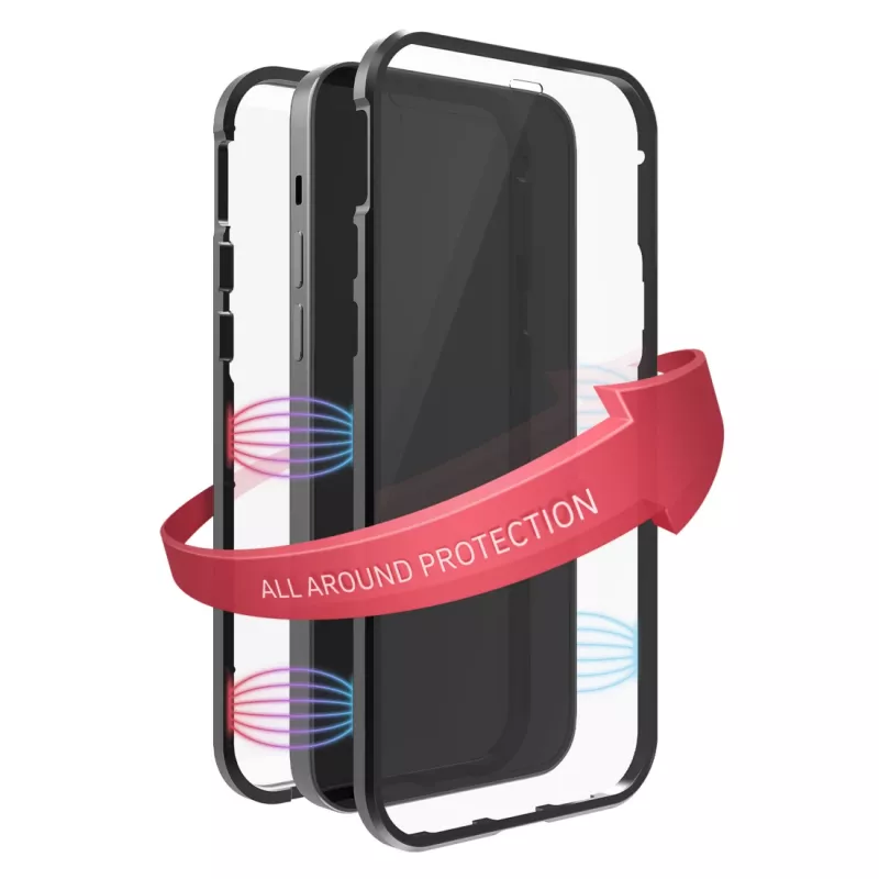 Hama 360° Glass puzdro na mobil kryt čierna transparentná pre iPhone 14 Pro