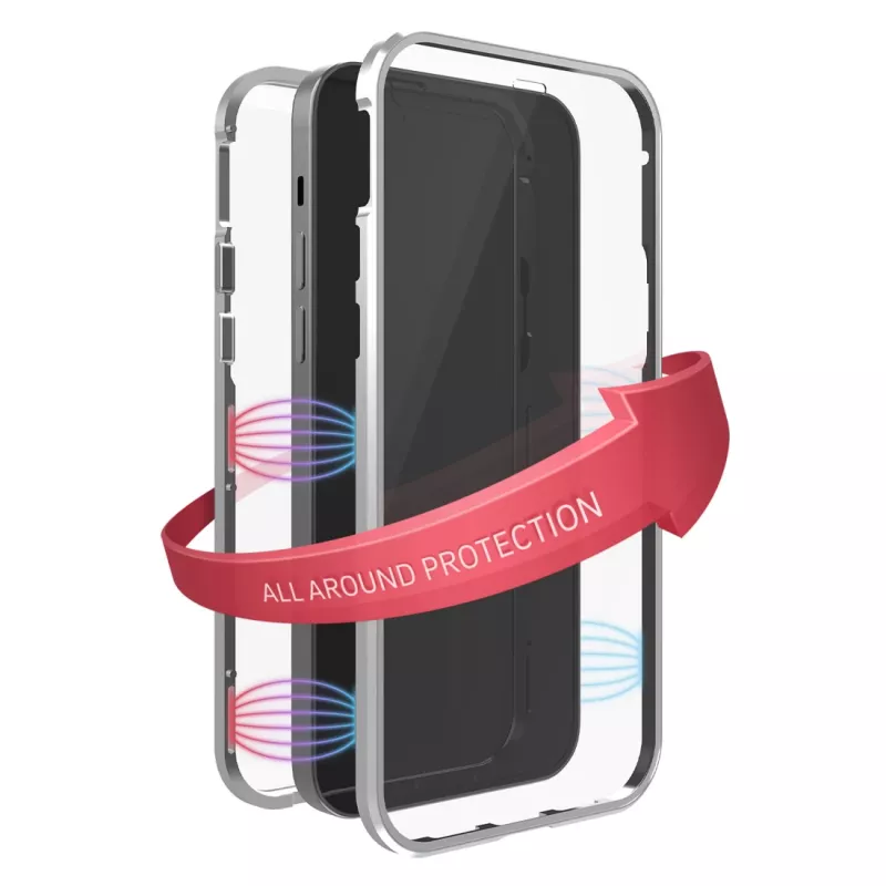 Hama 360° Glass puzdro na mobil kryt strieborná transparentná pre iPhone 14 Pro