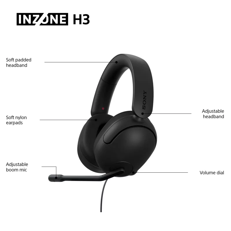 Káblový Over-Ear headset Sony INZONE H3 – čierny, model MDRG300B.CE7