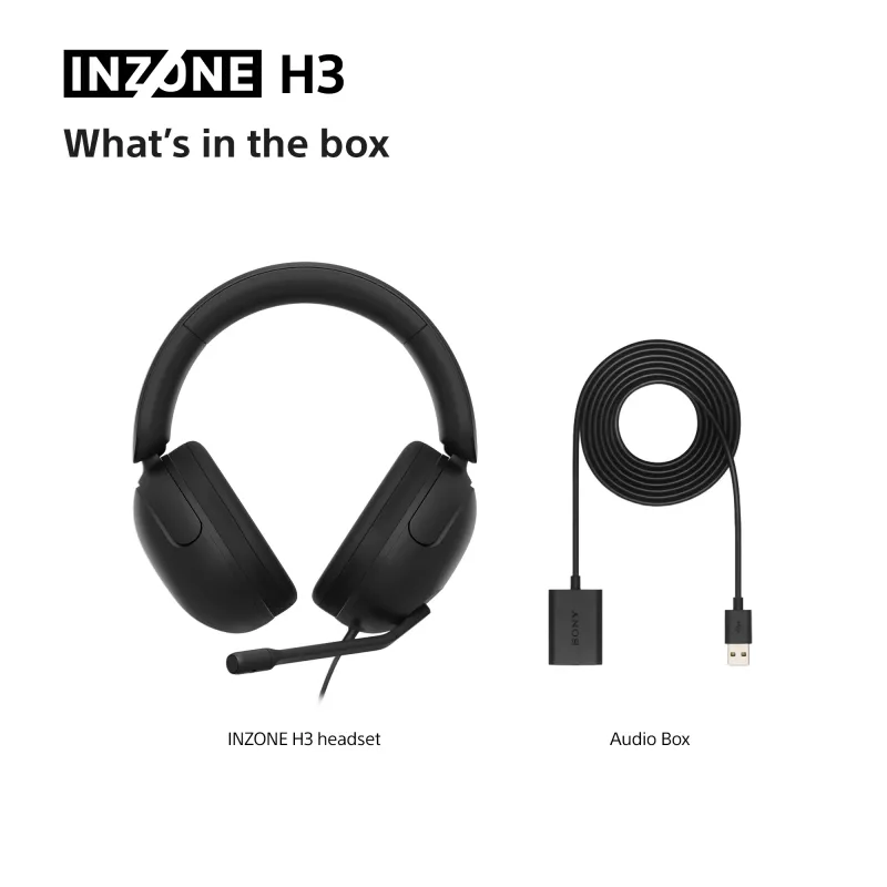 Káblový Over-Ear headset Sony INZONE H3 – čierny, model MDRG300B.CE7