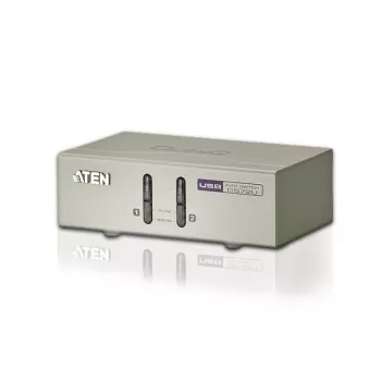 ATEN 2-portový USB VGA KVM s audiom (KVM kábel súčasťou), 2048 x 1536 pixelov, QXGA, 0,142 W, sivá