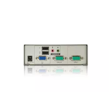 ATEN 2-portový USB VGA KVM s audiom (KVM kábel súčasťou), 2048 x 1536 pixelov, QXGA, 0,142 W, sivá