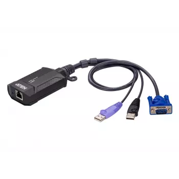 ATEN USB VGA KVM over IP Mini, 1920 x 1200 pixelov, Ethernet LAN, 3,47 W, čierna, fialová