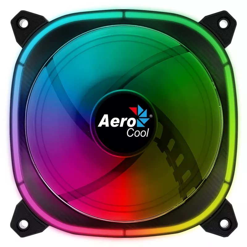 Aerocool ASTRO12 PC ventilátor 12cm LED RGB antivibračný 6 Pins čierny