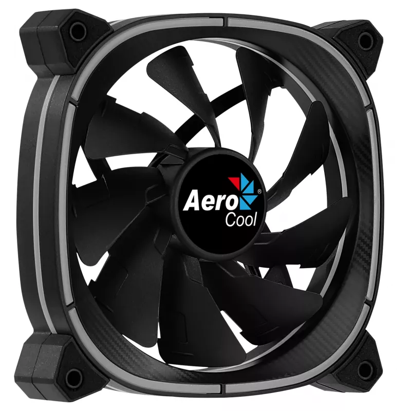 Aerocool ASTRO12 PC ventilátor 12cm LED RGB antivibračný 6 Pins čierny