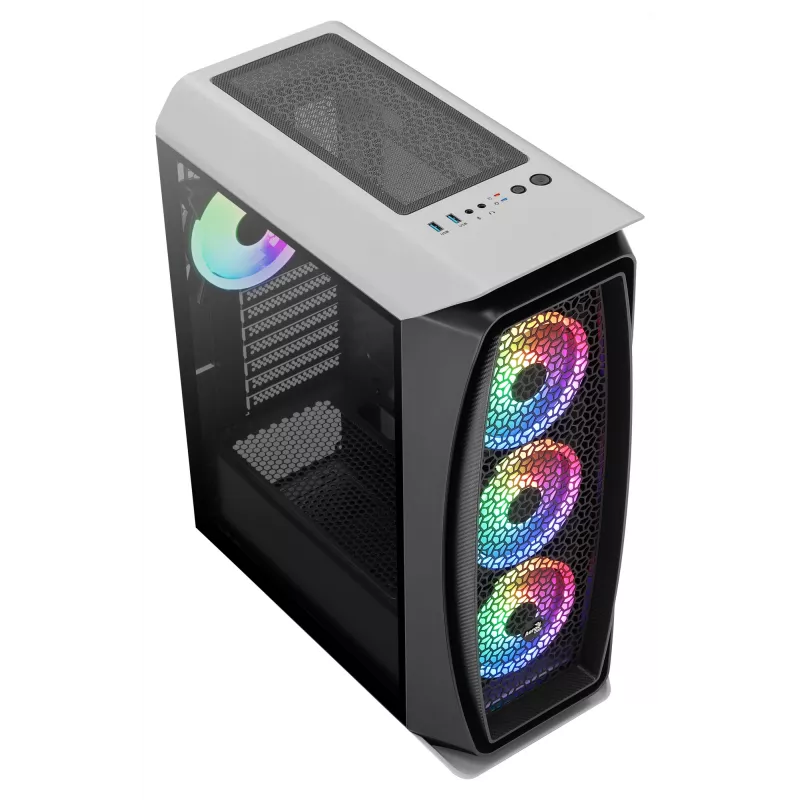 Aerocool AEROONEDUOWHV1 Gaming ATX skriňa 4x ARGB ventilátor biela