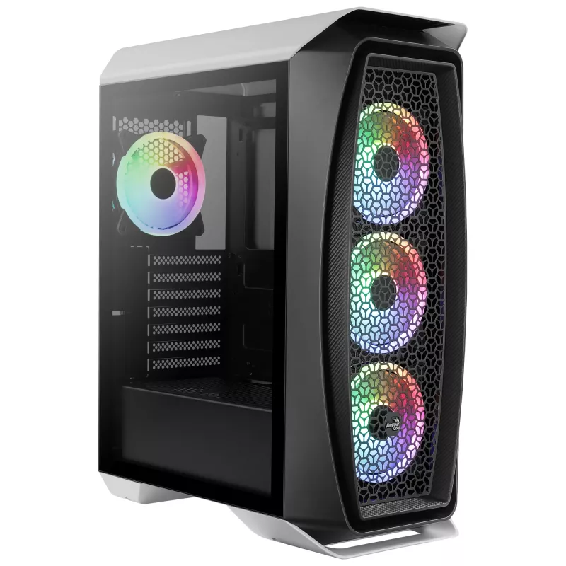 Aerocool AEROONEDUOWHV1 Gaming ATX skriňa 4x ARGB ventilátor biela