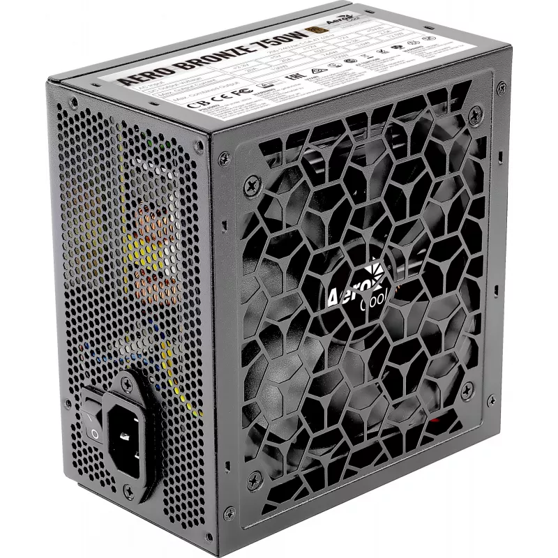 PC napájací zdroj AEROCOOL AEROB750 750W 80 PLUS Bronze Non-Modular 230V Silent čierny