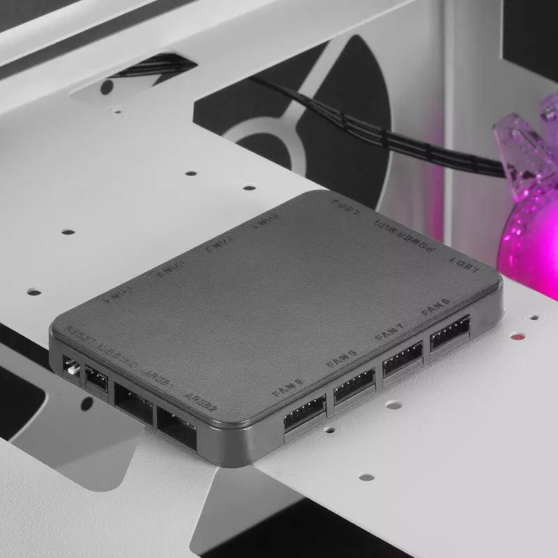 Mars Gaming MC51W biela PC Gaming ATX skriňa s dvojitým tvrdeným sklom, 5x RGB 12cm ventilátor