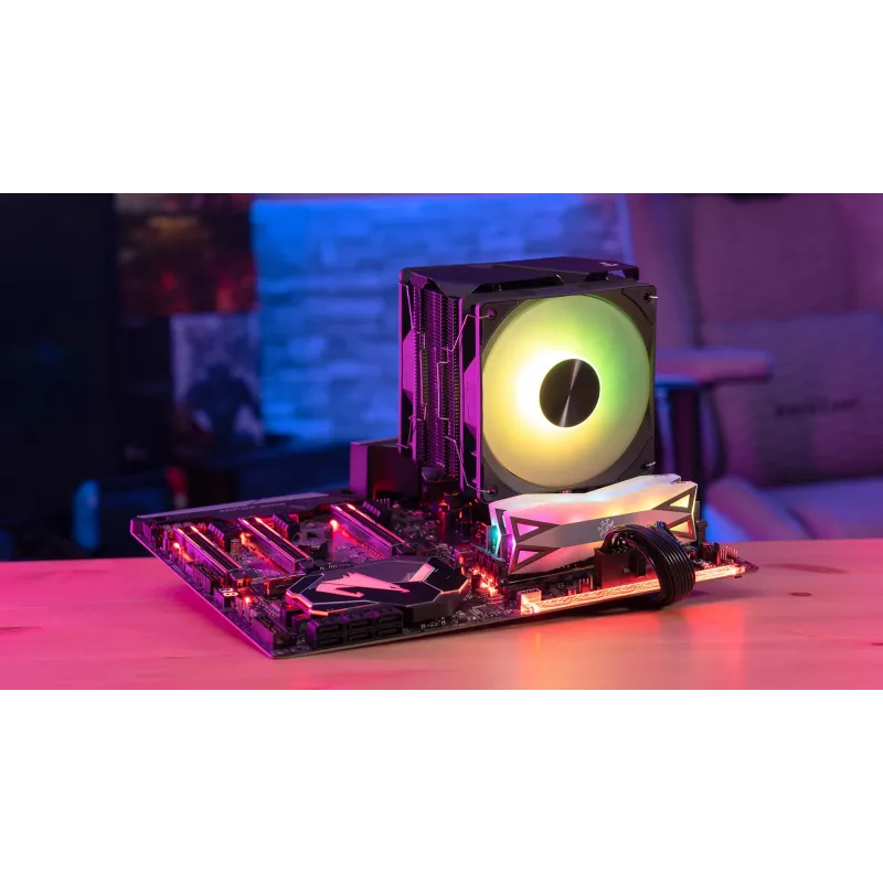 Aerocool Rime 4 Dual chladič procesora vzduchový 12 cm čierny 1 kus